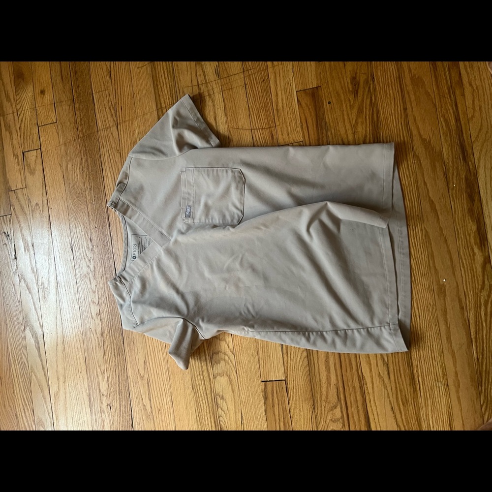 Figs beige scrub top